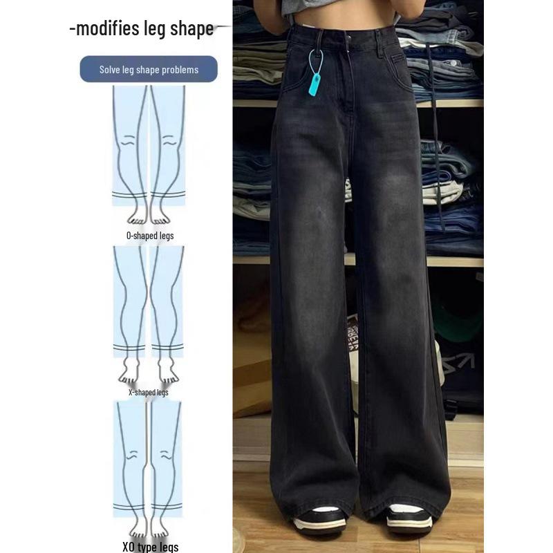Women's 2025 Plus Size Fleece-Lined High Waist Winter Jeans - Thickened, Slimming, Loose Fit, Straight & Wide Leg