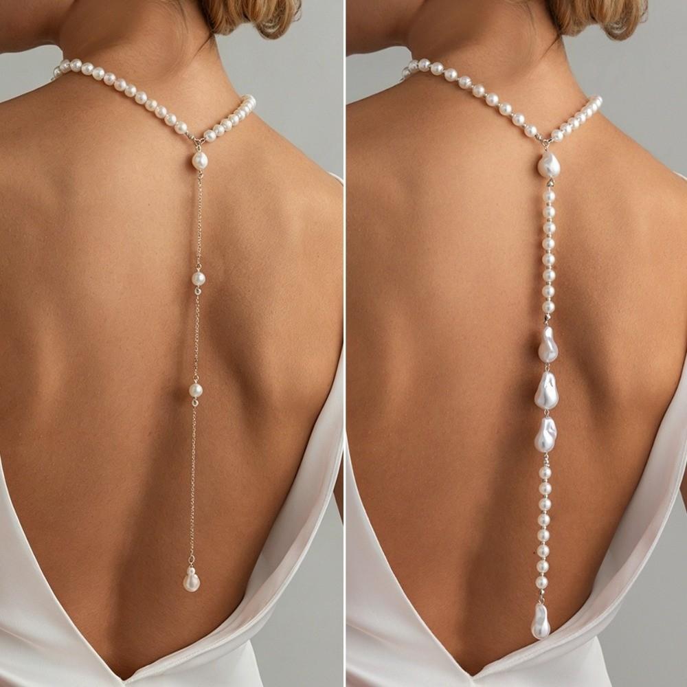 Conch Shell Back Drop Chain Boho Style Bikini Body Jewelry New Long Tassel Pearl Chain Girls