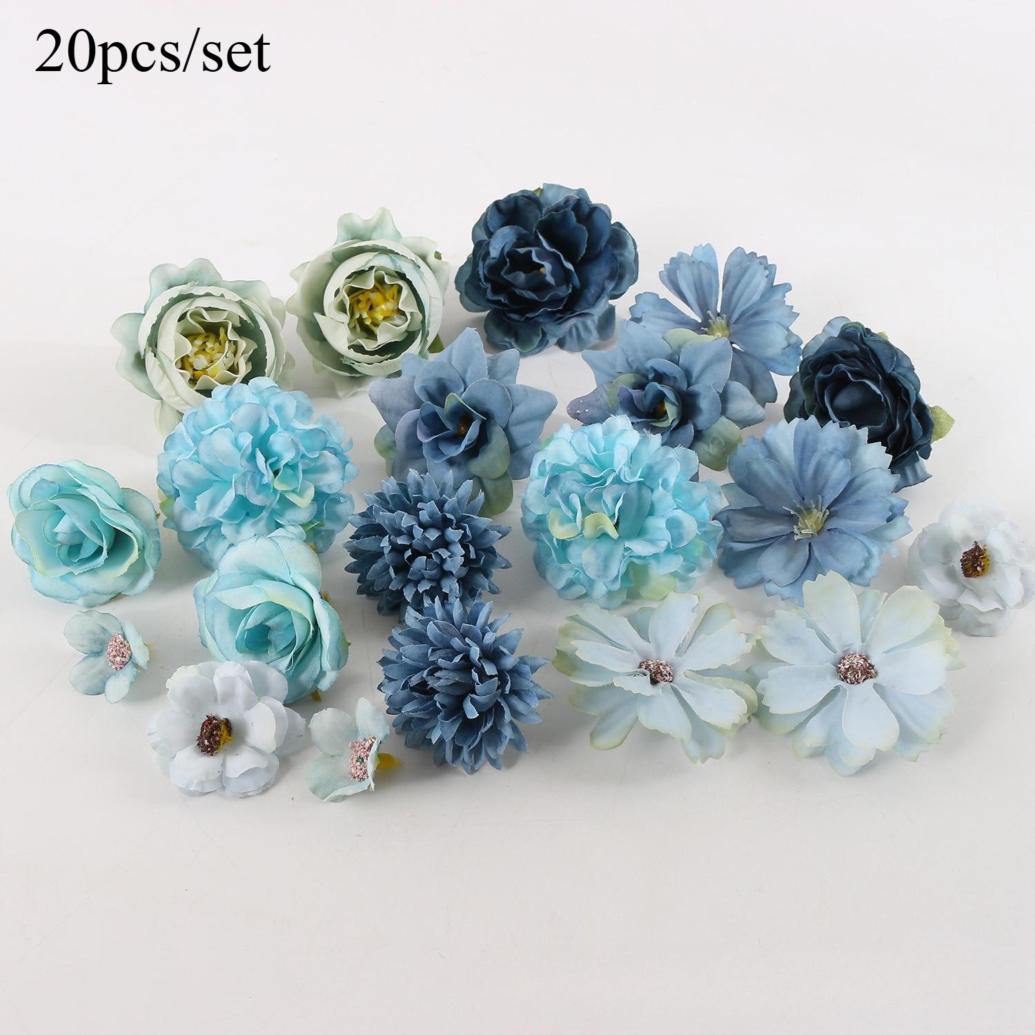 

Silk Artificial Flowers Home Decor Birthday Wedding Party Wreaths DIY Handmade Crafts Wedding Decorations Bouquet Accessories синий