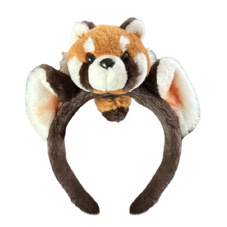 Lovely 3D Raccoon Hairhoop Plush Hairband Holiday Party Props Headwear Adult Music Festival and Birthday Party Headwear 1 жёлтый