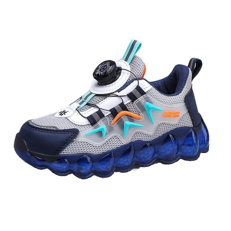 2025 Spring and Autumn New Boys' Sports Shoes Mesh Breathable Non-slip Rotating Buckle Soft Sole Lightweight Shoes Tide