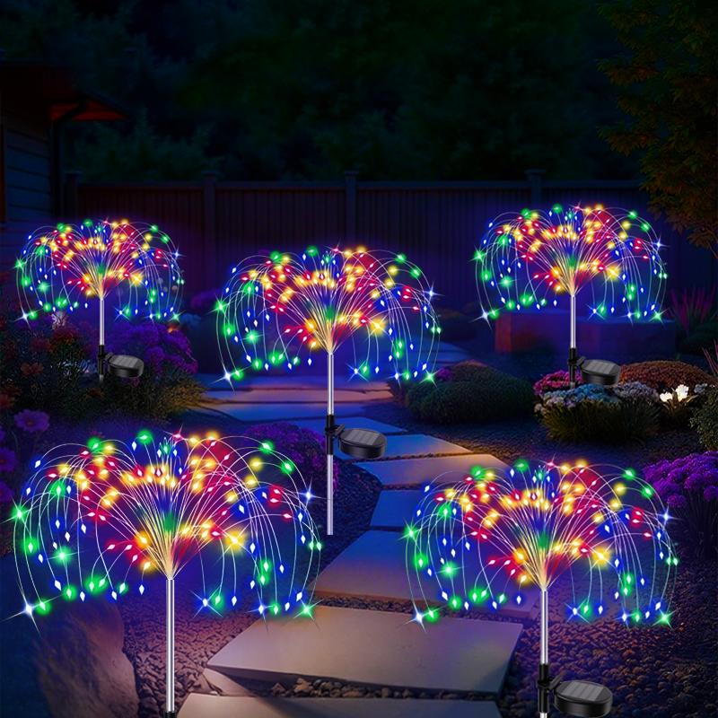 420LED Firework Lights Garden Decor Solar Power Outdoor Waterproof Pathway Flowers Lights for Patio Walkway Yard