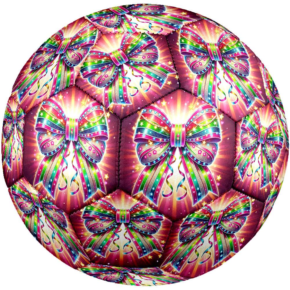 1pc Colorful Bow Celebration Theme Soccer Ball Football, Size 5, Lightweight PVC, Outdoor Training Soccer Ball,Gift j61461