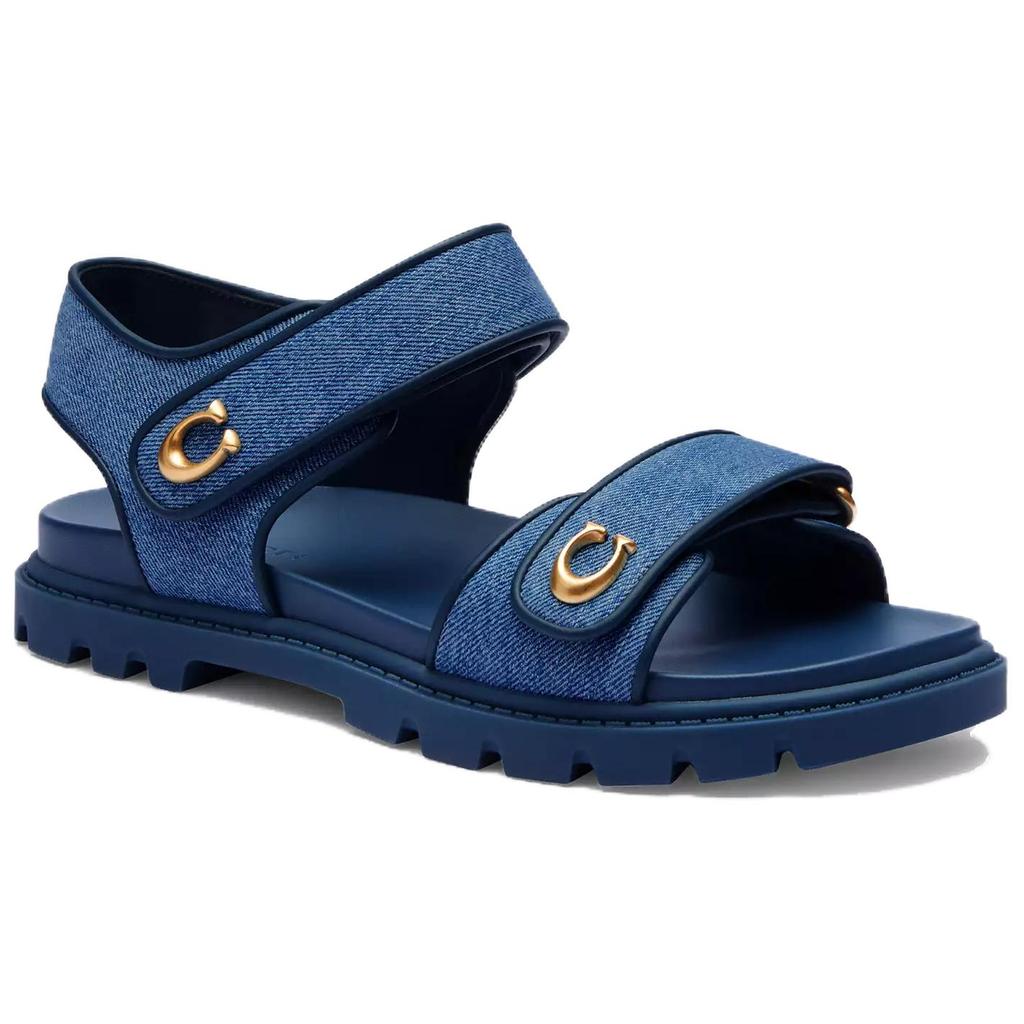 Coach Brynn Round Toe Velcro Strap Sandals Women Sandals Blue CT196-DEB
