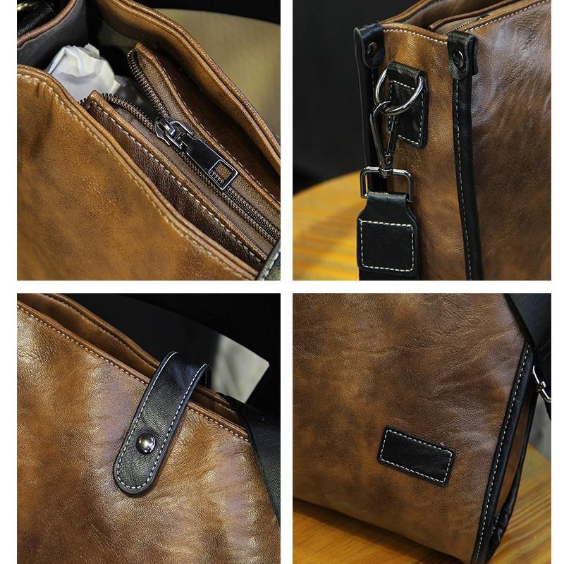 TS JYL laptop bag,New Trend Men Crossbody Bag Vintage Simple Commuter Satchel iPad Bag