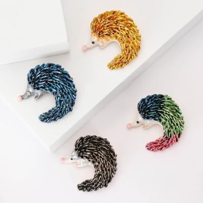 Mode Emaille Öltropfen Langschwanz Igel Brosche Vintage Tier Anstecknadel Damen Kleidung Korsage Ornament