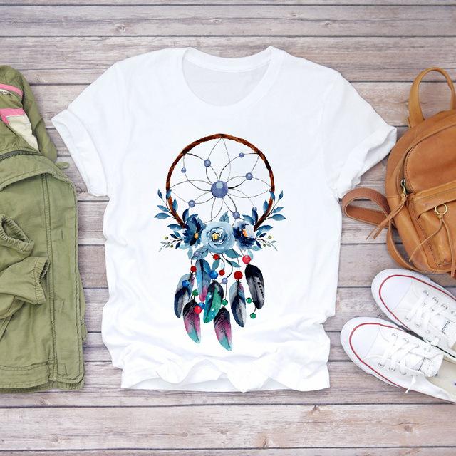 GMXIA женские модные повседневные летние весенние футболки с круглым вырезом и рисунком — фото 12