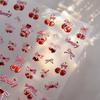 5D Jelly Tomato Nail Art Sticker Romantic Bowknot Twinkling Star Fun Fruit-Themed Self Adhesive Decoration Manicure Decal DIY