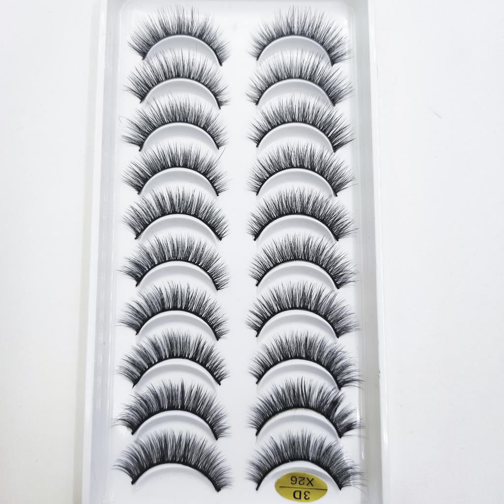 20 Style 10 Pairs Natural 3d Mink Lashes Soft False Eyelashes Cross Messy Dense Eye Lashes Extension Makeup Faux Cils Maquillaje