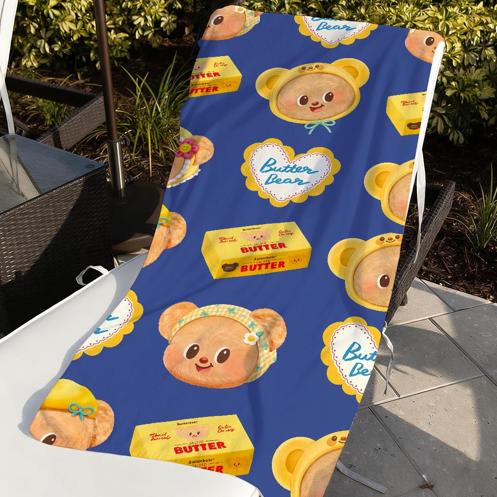 Cartoon B-Butter Bear Cute Towel Soft Pool Gift For Travel Gym Shower Camping Quick Dry Sports Large Beach Towels