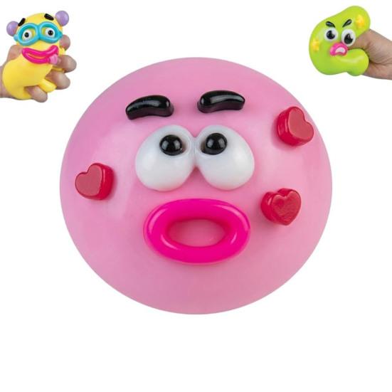1/2/5Pcs Dog Face Squeeze Toy, Moldable Slow Rise Cartoon Expression Stress Ball, Relaxing Anxiety Relieving Face Fidget Toy for Home,
