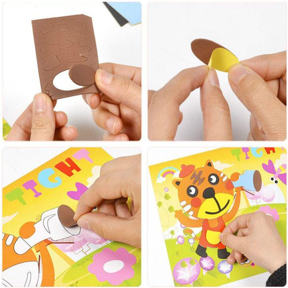 10PCS Handmade DIY EVA Foam Sticker Toy Cartoon Animal  Early Learning   Toys for Children