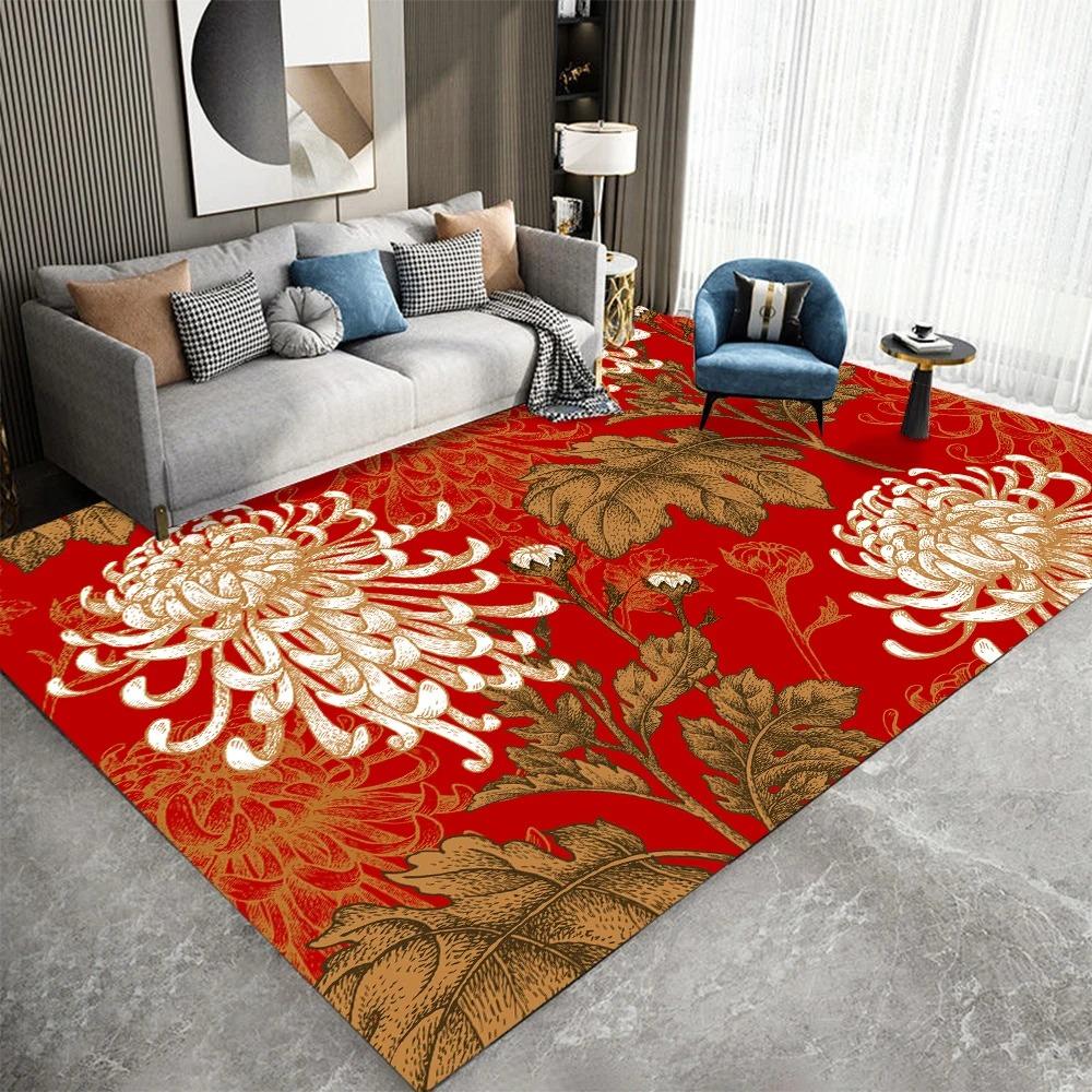 Flower Print Bedroom Floor Mats Decoration Home Living Room Floor Mats