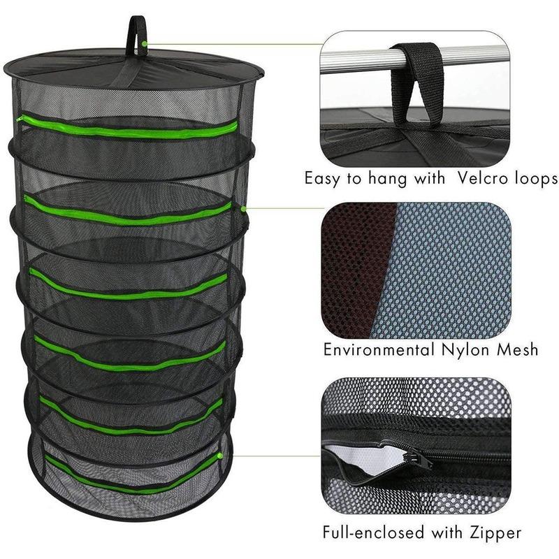 1Pc 2/4/6 Layers Drying Net for Herbs Hanging Basket Folding Dry Rack Herb Drying Net Dryer Bag Mesh For Flowers Buds Plants Organizer