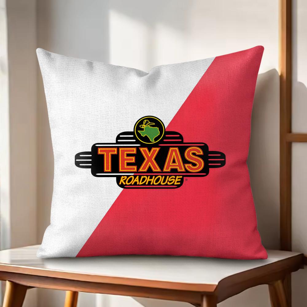 T-Texas Roadhouse Cushion Cover Natural Linen Organic Fabric Double-Sided Printing Couch Pillow Covers Home Decor