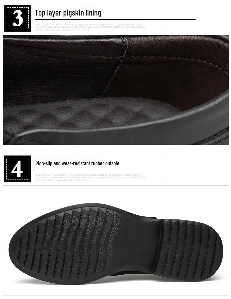 Men's Casual Business Crocodile Leather Shoes - Breathable Cowhide for Spring & Autumn