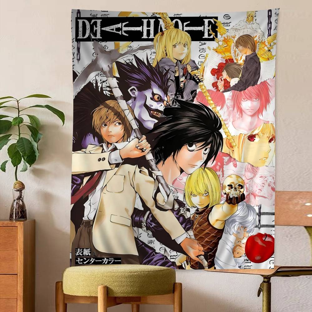 Anime D-Death Note Tapestry Art Printing Japanese Wall Tapestry Anime Wall Hanging Home Decor