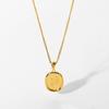 Ins Trendy French Style Women Sweater Chain Jewelry Necklaces Stainless Steel Body Sketch Square Pendant Necklace
