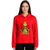 Women's Stand-up Collar Long-sleeved Pullover Top, Christmas Print Sports Top