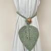 Curtain Holdback Braided Tie Back Holder Bohemian Home Decoration Handmade Curtain Tiebacks Macrame Tassel Leaf Shaped