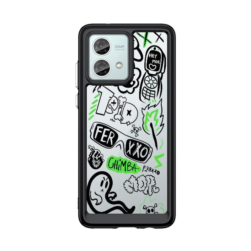 For Moto Edge 70/60/50/40 G77 G67 G57 G84 G86 G56 G15 G05 G75  Graffiti  Hard Clear Case / G35 G85 G06 Shockproof Motorola Cover Moto Edge 70