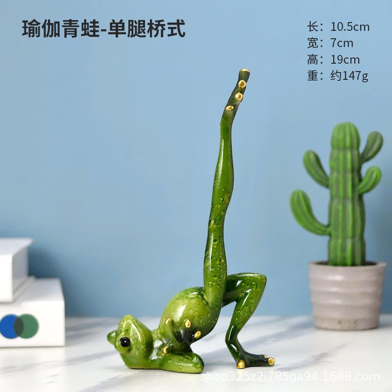 Nordic Yoga Frog Pastoral Animal Resin Crafts Abstract Yoga Frog Sculpture Cartoon Animal Living Room Ornaments Home Decoration