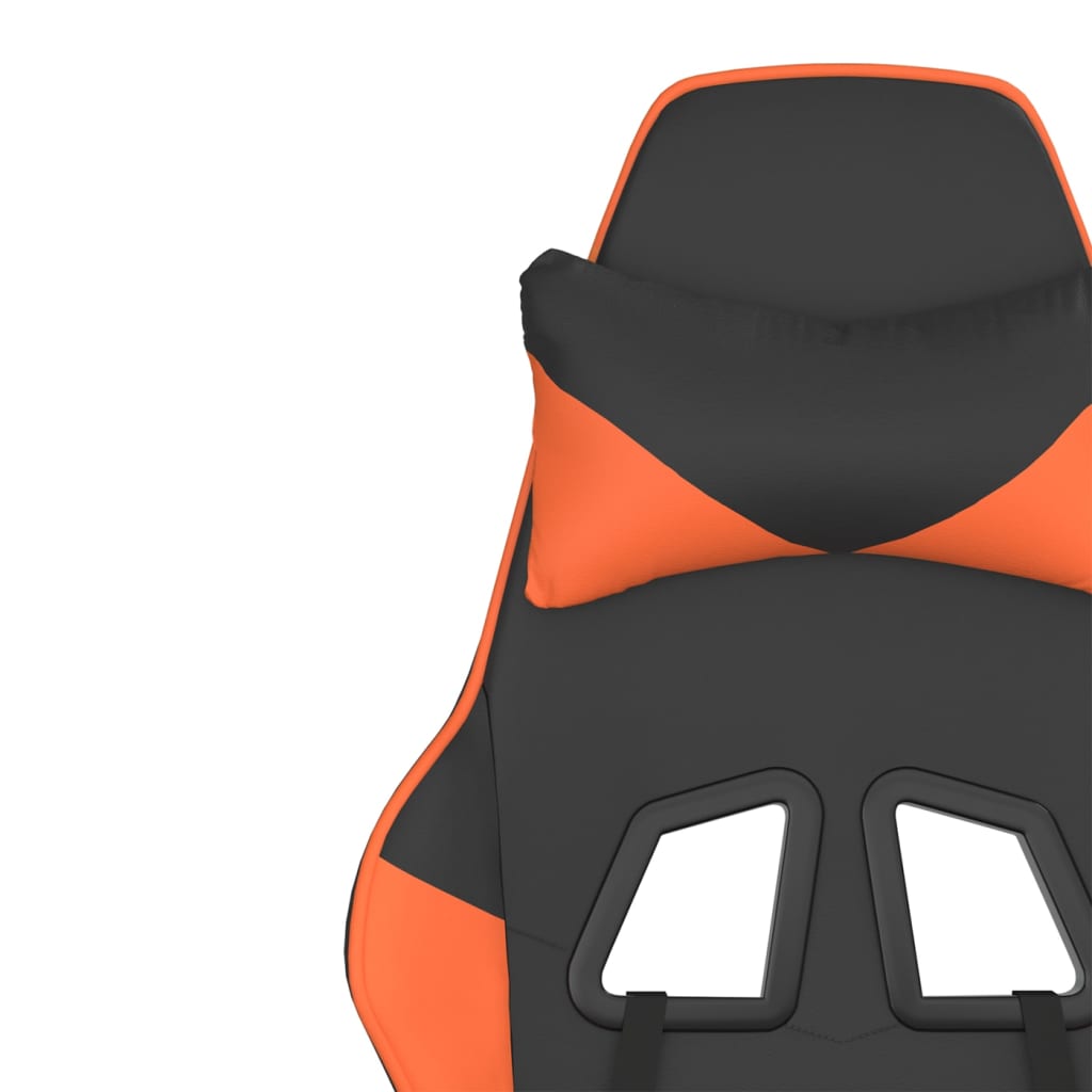 Gaming Chair Black and Orange Synthetic Leather