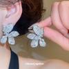 Shining and Dazzling~ Full of Diamond Zircon Flower Stud Earrings, New Fashionable Earrings, Exquisite Design Niche Earrings