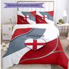 Set Biancheria da Letto Stampata Calcio Inghilterra 3 Pezzi Copriletto Traspirante Accogliente come Regalo per la Casa Nuova o per le Feste