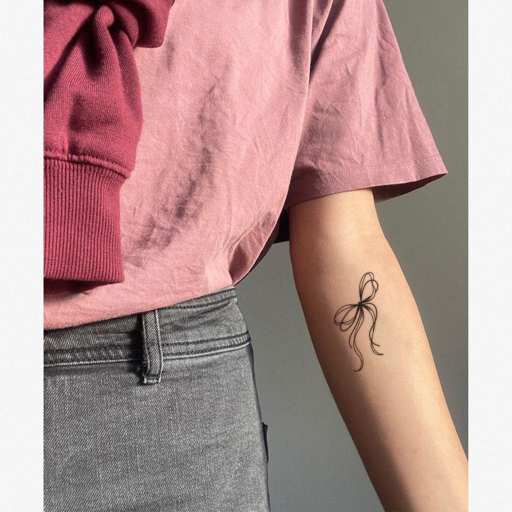 Herbal Juice Semi-Permanent Simple Small Fresh Bow Tattoo Sticker