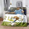 Vintage Lazio Fußballstar Hellblau Adler Trikot Porträt Flanelldecke Weich Warm Leicht Sportfan Waschbare Decke Sofa Schlafzimmer Dekor