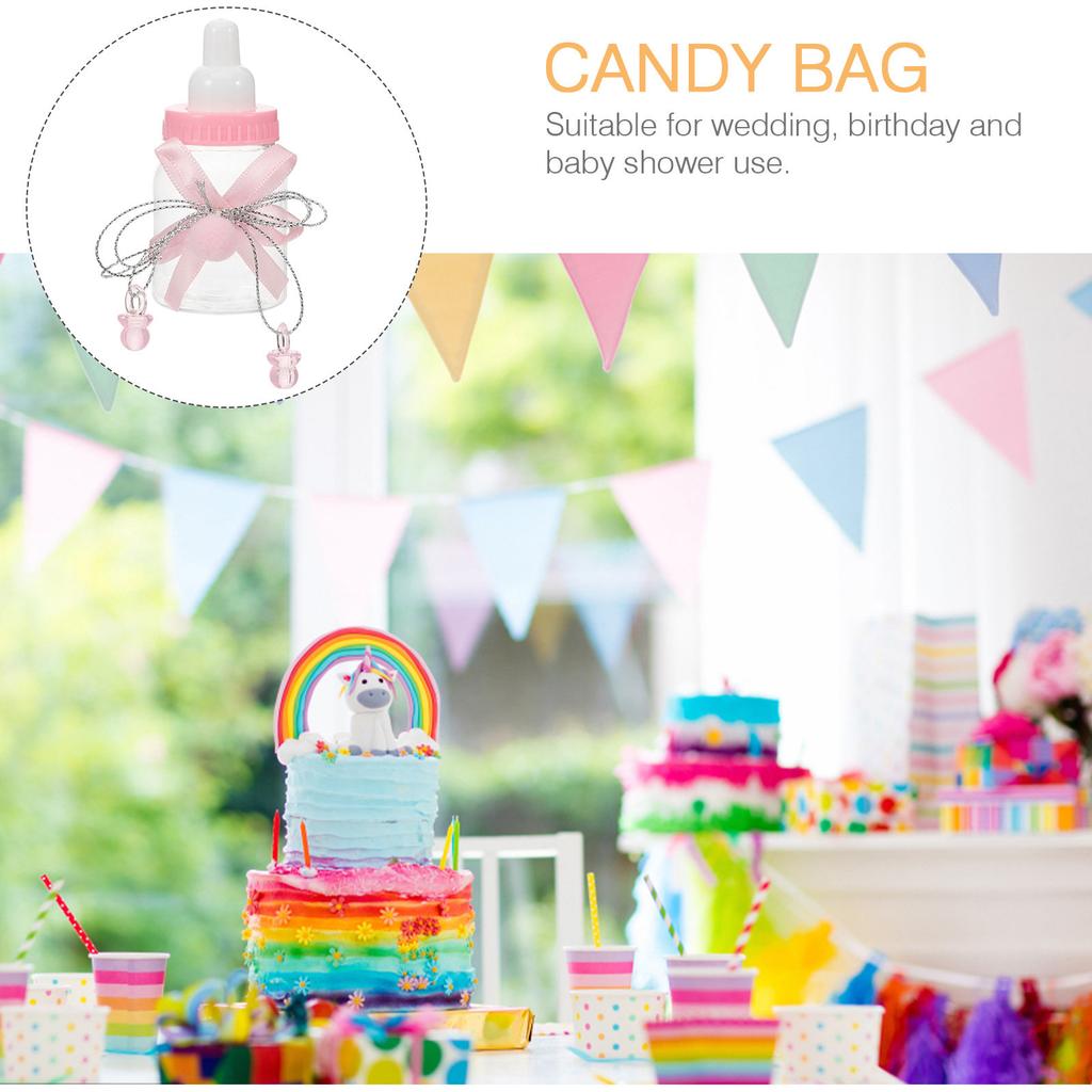 12 Stück Babyparty-Süßigkeitenboxen Milchflaschenform Partygeschenke Behälter Kleine Süßigkeitenflaschen Geschlechtsenthüllung Süßigkeiten Verpackung