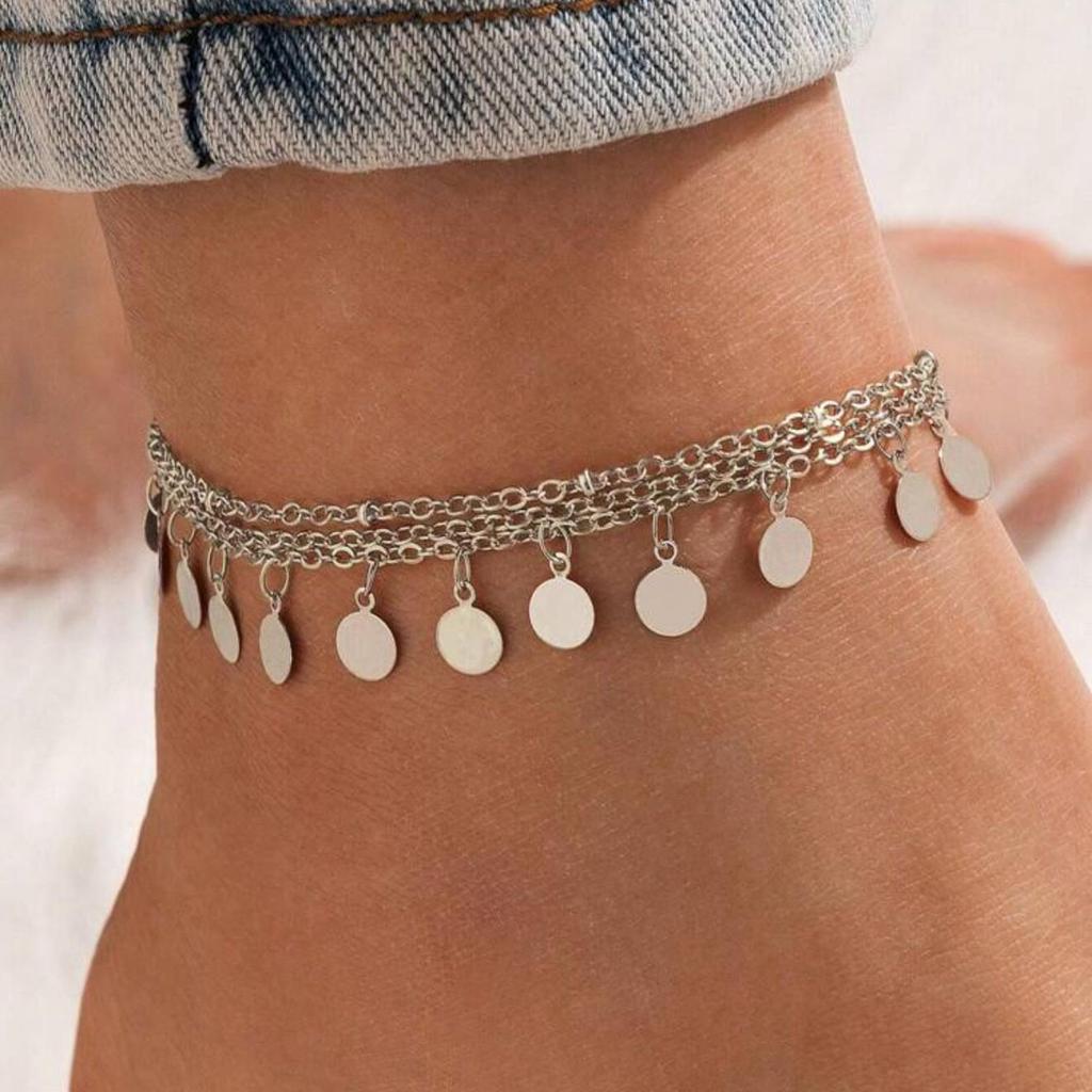 European and American Hot-Selling Double-Layer Heart Anklet - Minimalist Beach Jewelry for Women