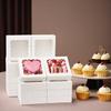 8pcs White Gift Boxes Treat Boxes with Window Kraft Paper Gift Wrap Boxes for Holiday Gatherings Birthday Parties Weddings Mother's Day