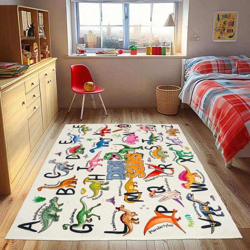 Alfombra Educativa para Niños con Alfabeto ABC y Animales, Antideslizante, para Jugar, Decoración del Hogar para Habitación Infantil, Sala de Juegos, Guardería, Jardín de Infancia