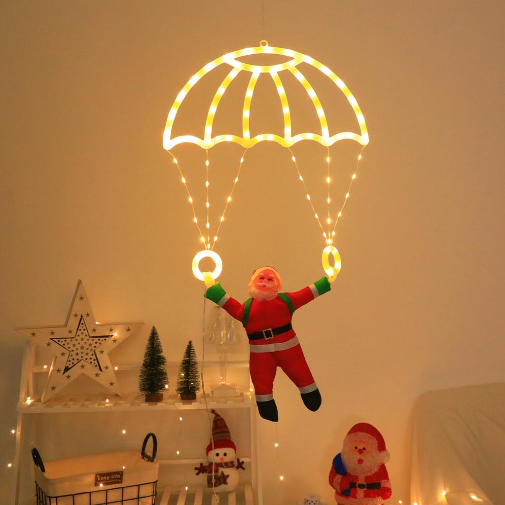 Christmas String Lights LED Santa Claus Parachute Light String USB Power 8 Modes Indoor And Outdoor Christmas Atmosphere Decora