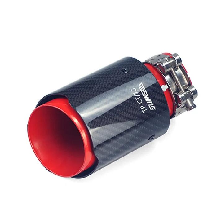 SUMSOO genuine red/blue stainless steel glossy carbon fiber car exhaust pipe modified universal accessories muffler tail tip