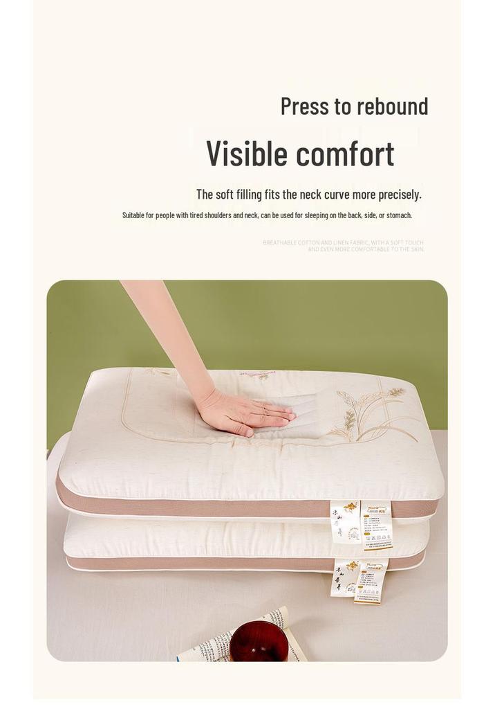 Buckwheat Neck Pillow: Supports Cervical Spine, Enhances Sleep, Ideal for Students & Single Use
