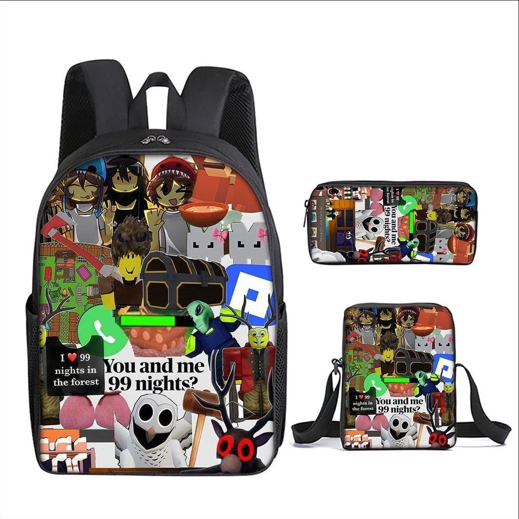 Classic 99 days in the forest 3D Printed 3pcs/Set pupil School Bags Laptop Daypack Backpack Inclined shoulder bag Pencil Case
