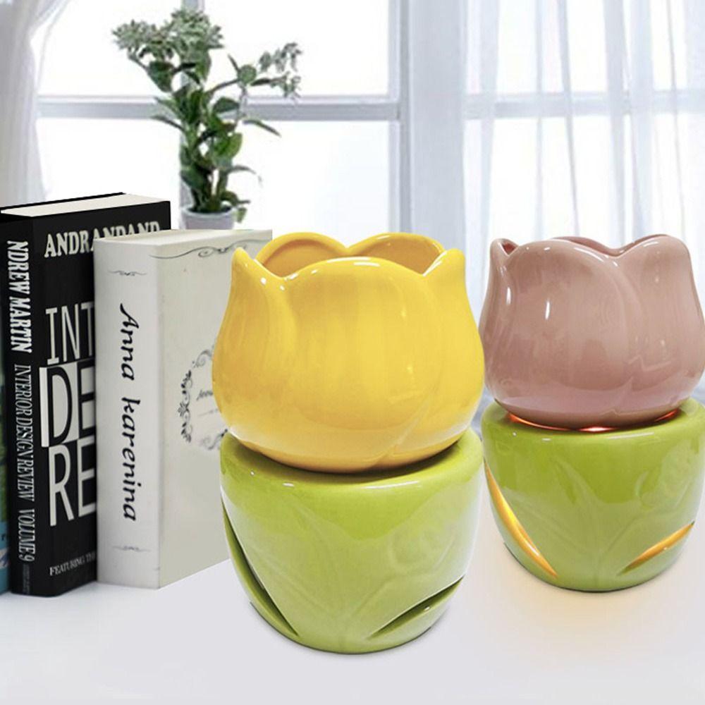 Tulip Wax Melt Burner Chic Flower Shape Candle Wax Melter Unique Fragrance Warmer  Birthday Gift