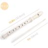 Everjoys German-Style C Key Flute Set 8-Hole Full-Size Detachable 3-Piece ABS Music Recorder with Cleaning Rod Bag Fingering Chart Milky White