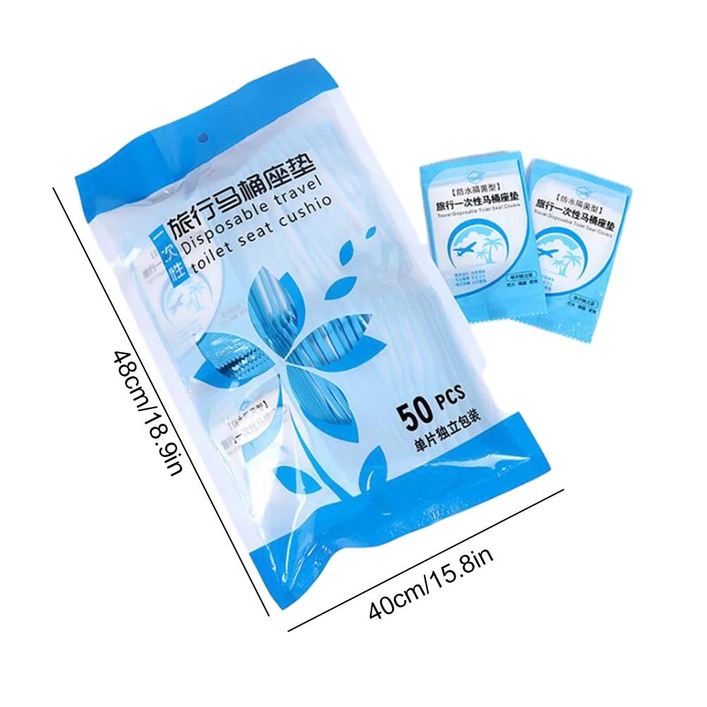 

50 шт. Подушка для унитаза Портативный одноразовый протектор для сиденья унитаза в индивидуальной упаковке Водонепроницаемый универсальный для взрослых и детей