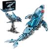 NEW Mechanical Blue Dolphin Building Blocks, 888pcs Technical Ocean Animal,Gear Linkage, Desktop Decor Gift