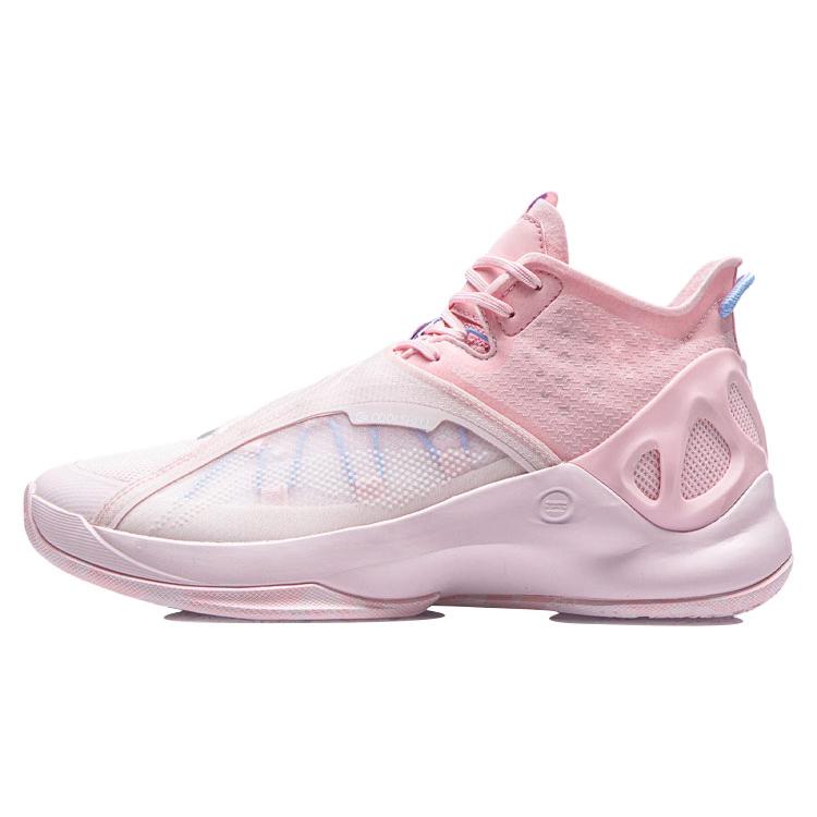 New LINING Cicada Wing Basketball Shoes Men Mid Top Primrose Pink/Light Pink ABAR081-6