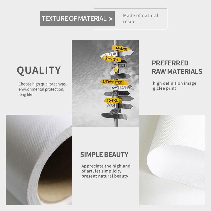 Black and White Scenery Decor Picture Nordic Canvas Painting Home Yellow Decor Wall Art Poster and Print for Living Room Design