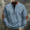 Men's Retro Long Sleeve Sweatshirt with Leopard Print