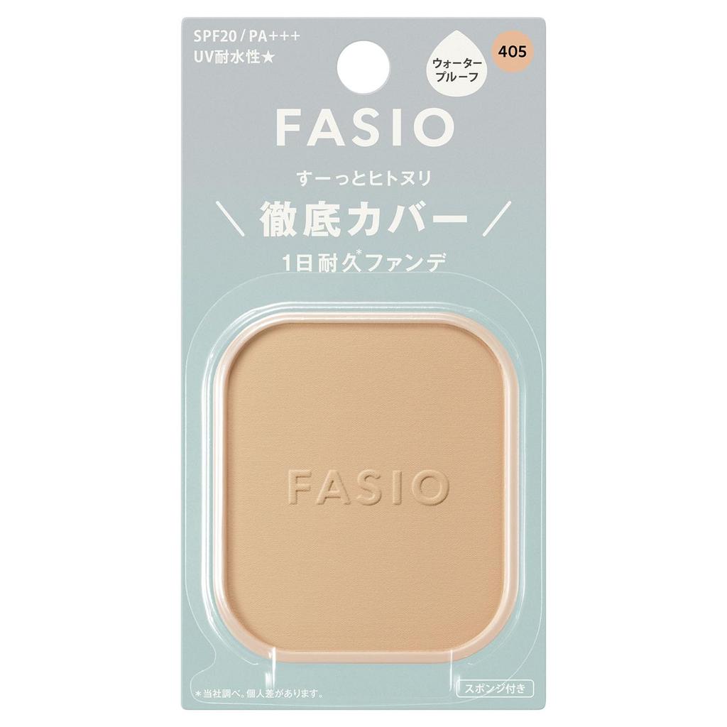 FASIO Langanhaltende Puder-Foundation [Alle 3 Farben Nachfüllung & Dose] 10g SPF20 PA+++ Wasserdicht, Hohe Deckkraft