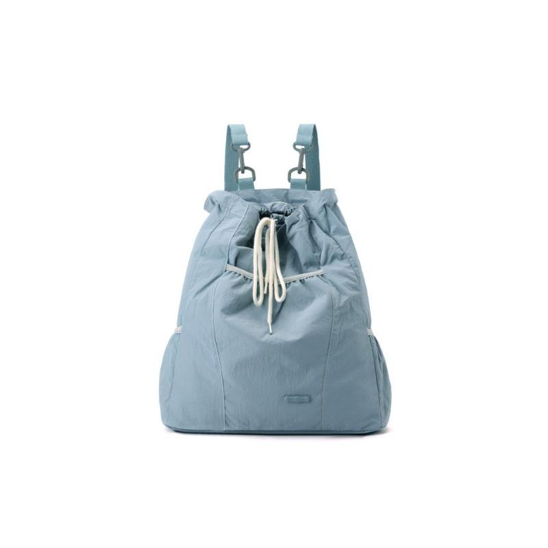 Fashion niche design women's casual backpack college wind lightweight drawstring nylon backpack