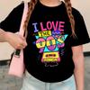 Magliette Divertenti Vintage I Love The 90s Manica Corta Y2k Bambini Maglietta per Bambini Ragazzi Ragazze Estate Primavera Top Casual Maglietta