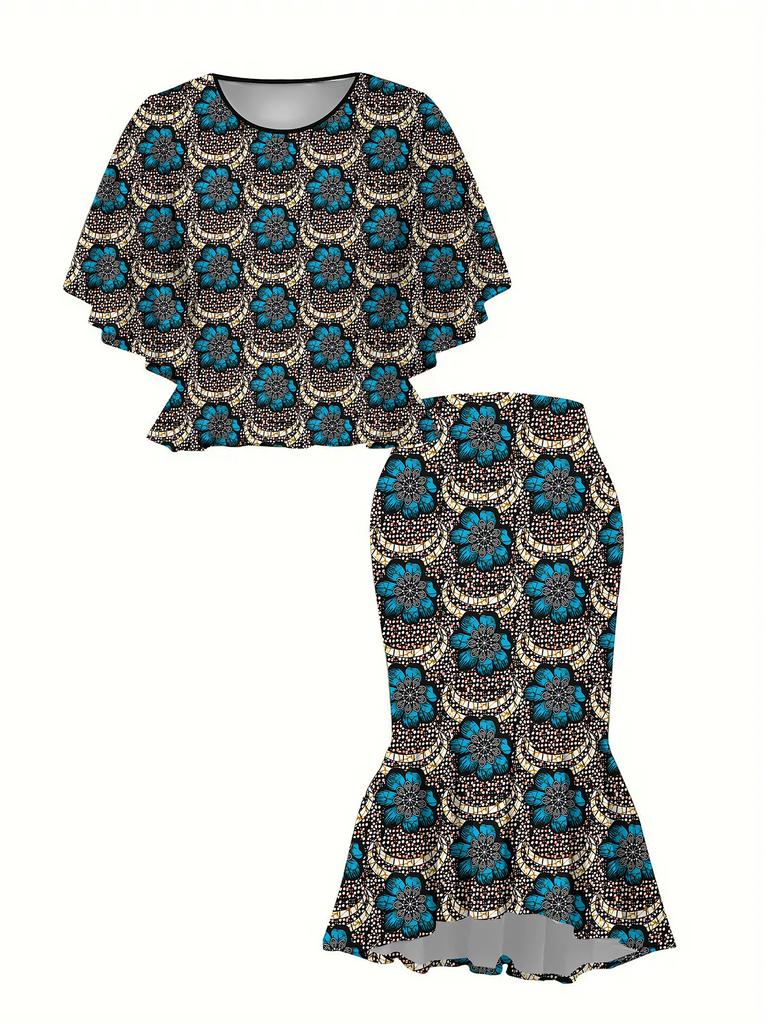 3D  Printed Classical Totem Women's Print, Fashionable Large-sized, Elegant, Versatile for All Seasons. T-shirt, Skirt and Set